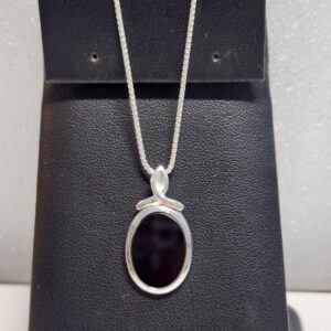 16″ Sterling Silver Black Onyx Necklace