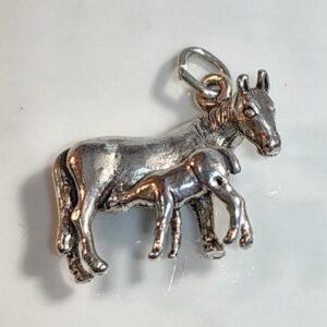 Sterling Silver Horse with Foal Pendant / Charm