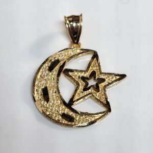 10kt Yellow Gold Moon and Star Pendant Charm