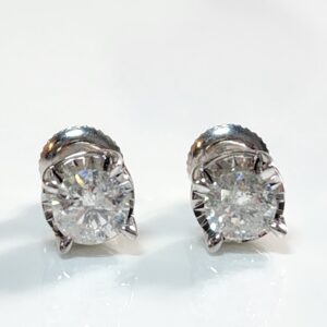 .97 CTW Diamond Stud Earrings set in White Gold