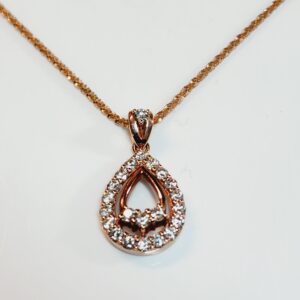 14KT Rose Gold Adjustable Diamond Necklace
