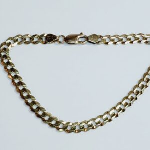 10K Yellow Gold Mens Curb Link Bracelet 8 1/2″