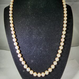 20″ Pearl Necklace with 14K Yellow Gold Clasp