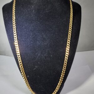 24″ 14K Yellow Gold Curb Link Chain