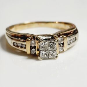 14K Yellow Gold Diamond Engagement Ring Size 9.5