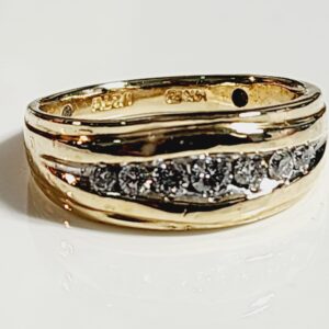 14k Yellow Gold Diamond Mens Ring Size 10.5