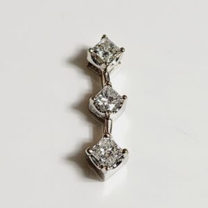 14KT White Gold Princess Cut Diamond Pendant