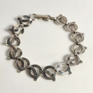 7″ Sterling Silver Womans Art Deco Bracelet