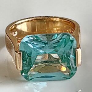 Sterling Silver Aquamarine Cocktail Ring Size 7