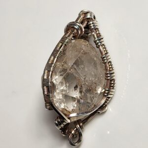 Sterling Silver Handmade Wire Wrapped Quartz Pendant