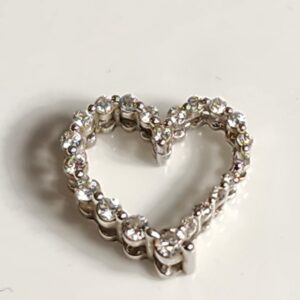 10KT White Gold Heart Shaped Diamond Pendant