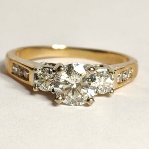 14KT Yellow Gold Diamond Engagement Ring 1.53ctw Size 9