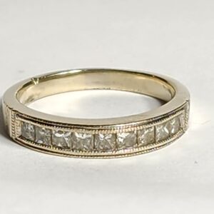 14KT White Gold Diamond Wedding Band Size 8