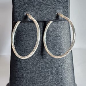 1 1/4″ Sterling Silver Hoop Earrings