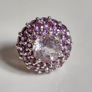 Sterling Silver Amethyst Cocktail Ring Size 7