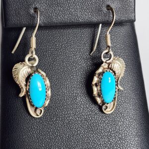 Sterling Silver Native Turquoise Dangle Earrings