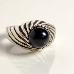 Sterling Silver Black Onyx Ring Size 6