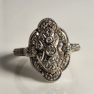 14KT White Gold Diamond Cocktail Womans Ring