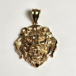 10KT Yellow Gold Lion Head Pendant