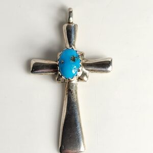 Sterling Silver Turquoise Cross Pendant