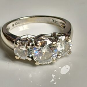 14KT White Gold Moissanite Engagement Ring Size 7