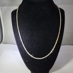 20″ Sterling Silver Diamond Cut Rope Chain