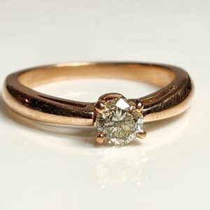 14KT Rose Gold Solitaire Diamond Ring Size 5