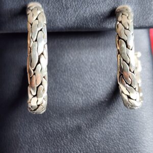 1″ Sterling Silver Braided Hoop Earrings