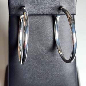 1 1/2″ Sterling Silver Hoop Earrings