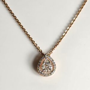 18″ 14KT Rose Gold Diamond Necklace