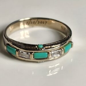 Sterling Silver Ring accented with Turquoise personalized Size 11