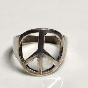 Sterling Silver Peace Signs Ring Size 6.5