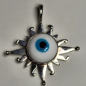 Sterling Silver Glass Evil Eye Pendant
