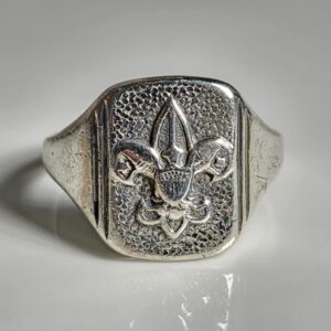 Sterling Silver Mens Fleur-de-lis Ring Size 10