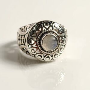 Sterling Silver Moonstone Ring Size 7