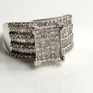 10KT White Gold Princess Cut Diamond Engagement Ring Size 10