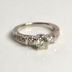 14KT White Gold Diamond Engagement Ring Size 5