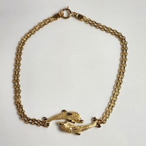 7″ 14KT Yellow Gold Dolphin Bracelet