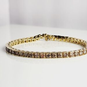 7″ 10KT Yellow gold Diamond Tennis Bracelet