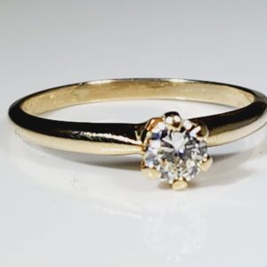 14KT Yellow Gold Solitaire Diamond Engagement Ring Size 8