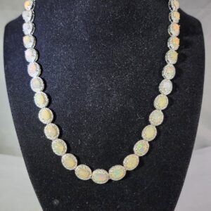 19″ Sterling Silver Opal Necklace
