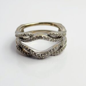14KT White Gold Diamond Ring Guard Size 5.5