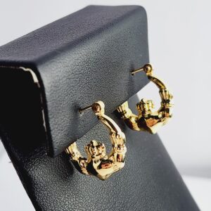 14KT Yellow Gold Claddagh Earrings