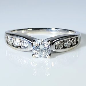 14KT White Gold Diamond Engagement Ring Size 7