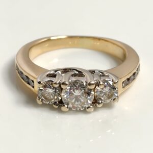 10KT Yellow Gold Diamond Engagement, Anniversary Ring Size 6