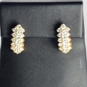 14KT Yellow Gold Diamond Earrings with Screw-on Backs
