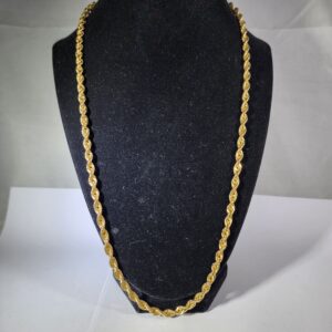 24″ 10KT Yellow Gold Rope Chain