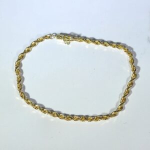 7″ 14KT Yellow Gold Rope Bracelet
