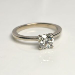 14KT White Gold Solitaire Diamond Engagement Ring Size 6