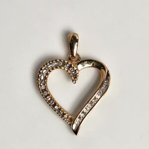 10KT Yellow Gold Diamond Heart Pendant